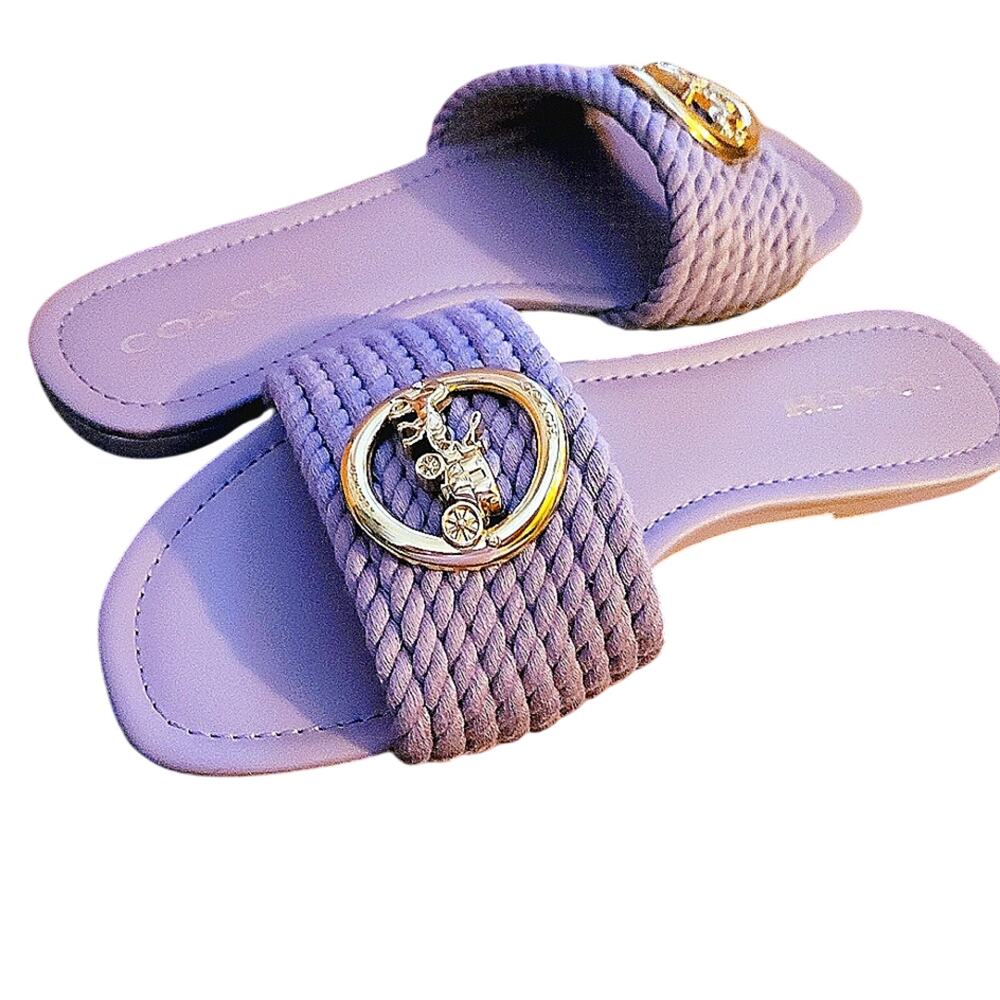 COACH JOLIE SLIP ON SANDALS IN SOFT LILAC SIZE 10 - Picture 6 of 7